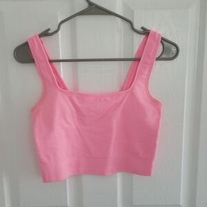 Target Pink Ribbed Crop Tank